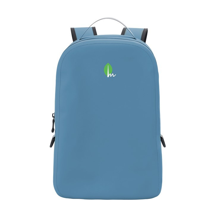 Blue sealed waterproof backpack