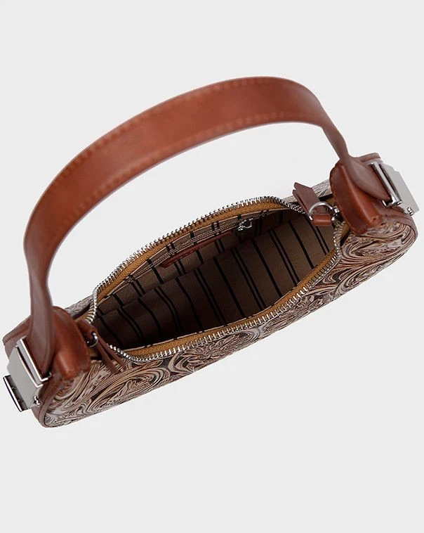 leather moon bag for women